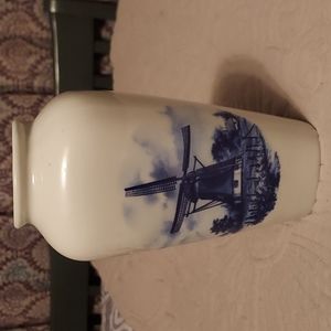 Vintage Delft Blue Ceramic Vase Handpainted Holland